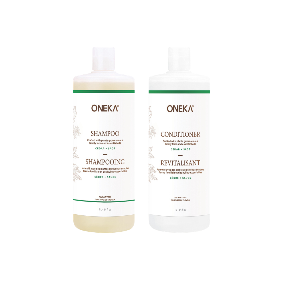 Duo de soins capillaires Cèdre et Sauge 1 L