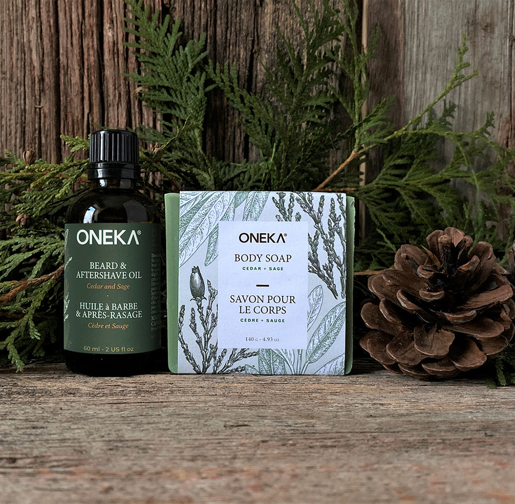 Oneka Cedar & Sage Beard Oil + Soap bar