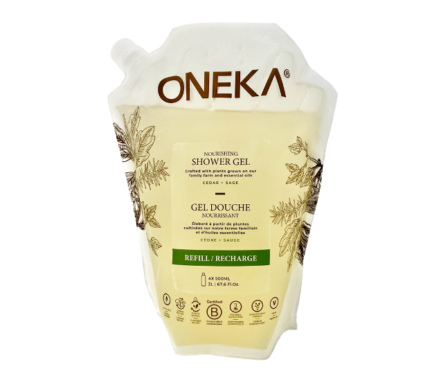 Cedar and Sage Shower Gel and Hand Soap 2L Refill onekaelements